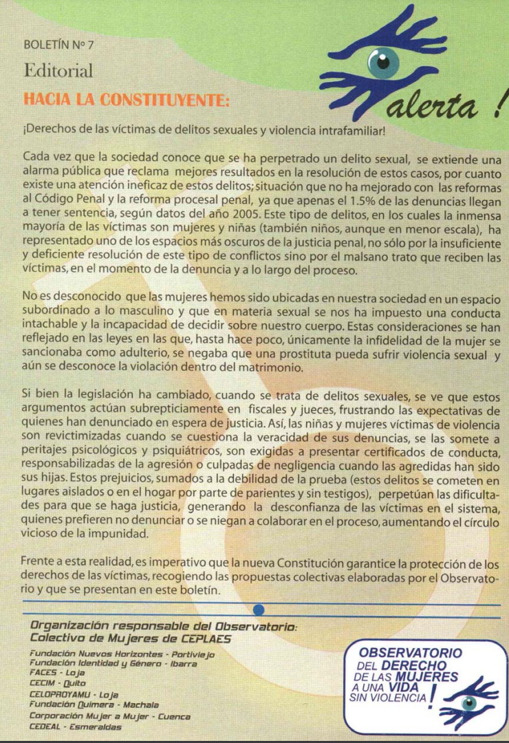 Boletín Alerta Nº 7 (2007) Boletín Alerta Nº 7 (2007)