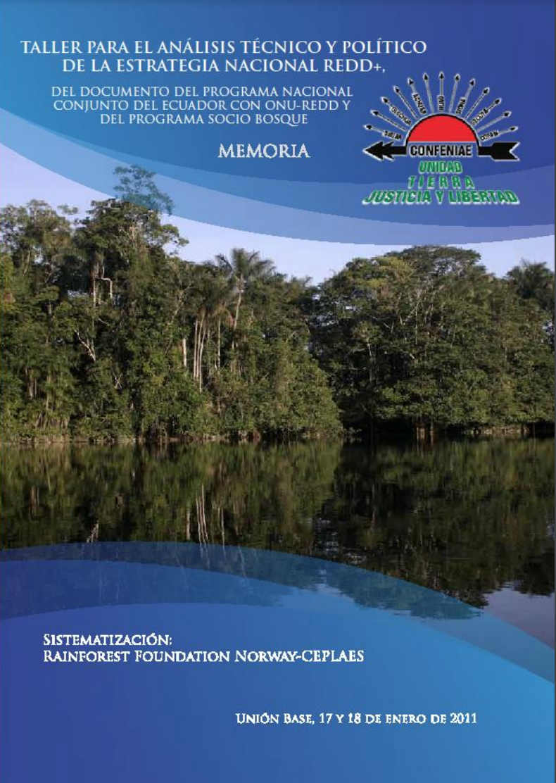 Taller para el análisis técnico y político de la estrategia Nacional REDD+ (2011)